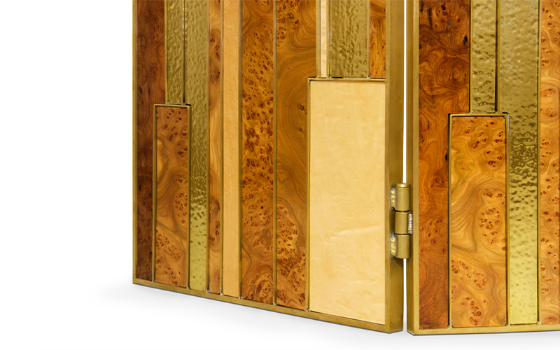 DELPHI | Wood Modern Tri-fold Screen by BRABBU